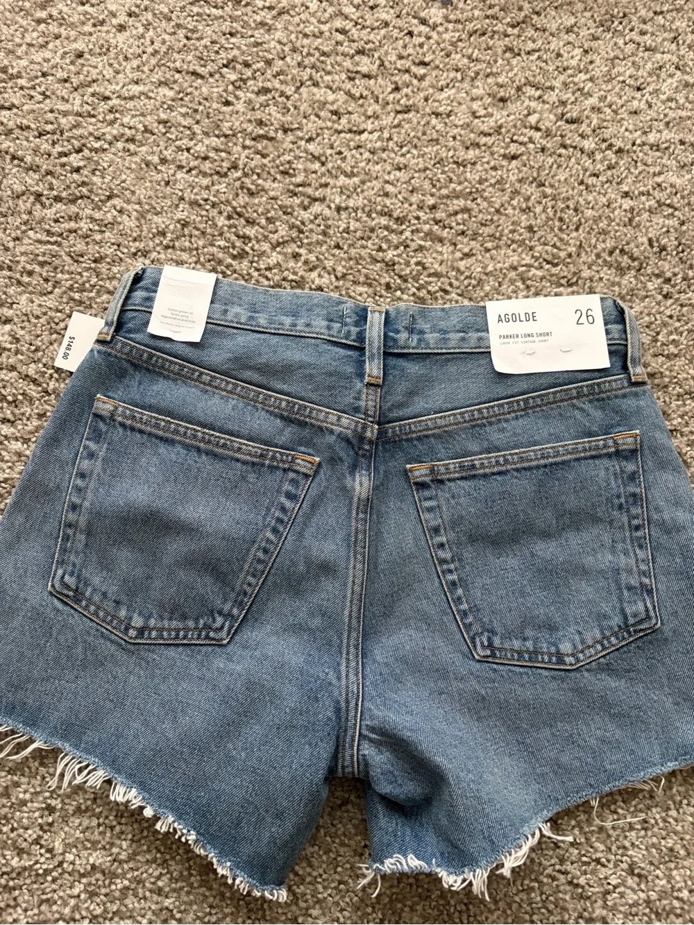Agolde Parker Long Short in Skywave NWT